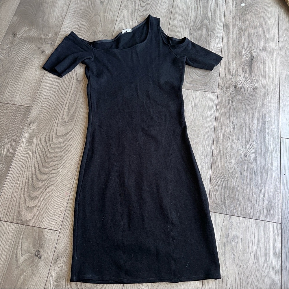 Helmet Lang Cutout Dress Little Black Dress Size Small Asymmetrical neckline